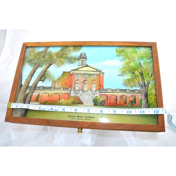 Sweet Briar College Custom Hand Painted Walnut Mirror Box by Eglomisé Design LLC - Picture 8 of 16